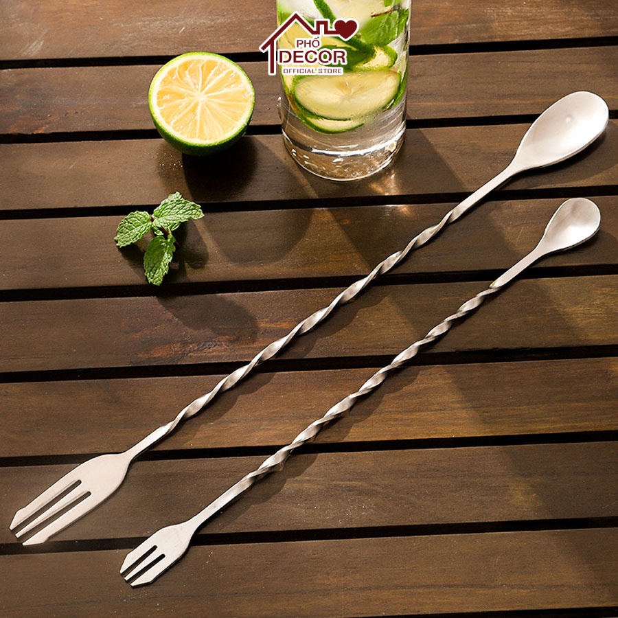 Que Khuấy Phố Decor Pha Chế Rượu, Cocktail, Cà Phê, Sinh Tố, An Toàn Chất Liệu Inox