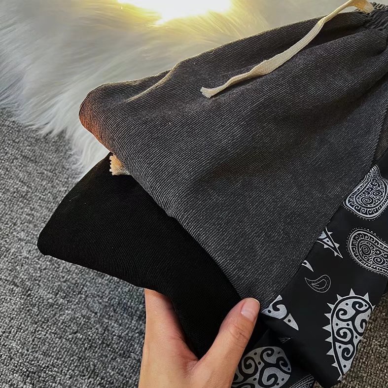 Quần Dài Ống Rộng Vải Nhung Phong Cách Hip hop Retro Mới Cho Nam