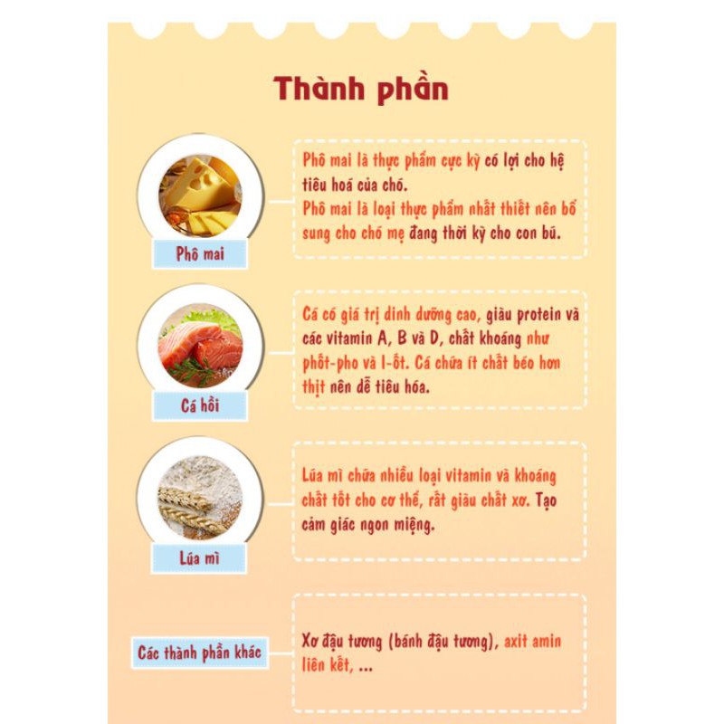 120GPHÔ MAI CUỘN CÁ HỒI là món ăn nhẹ bổ dưỡng cho cả chó và mèo, nhất là chó con và chó mẹ sau khi sinh con.