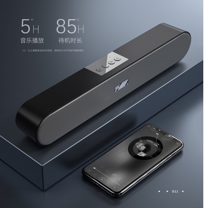 Loa bluetooth mini WEKOME D11 V5.0 hỗ trợ USB thẻ nhớ Jack 3.5 kết nối tivi máy tính