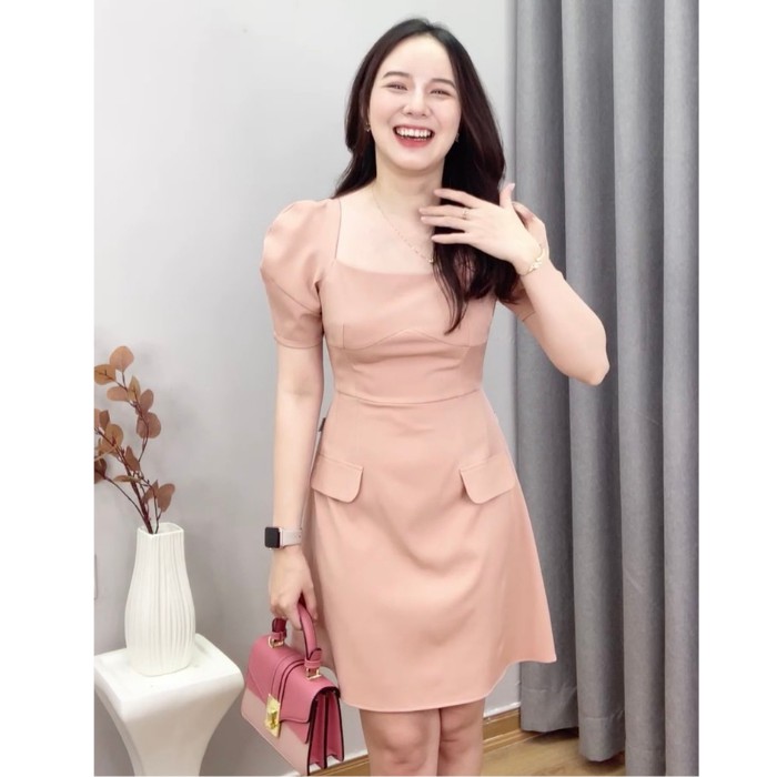 Váy xoè cổ vuông túi giả Zym's House - LT248