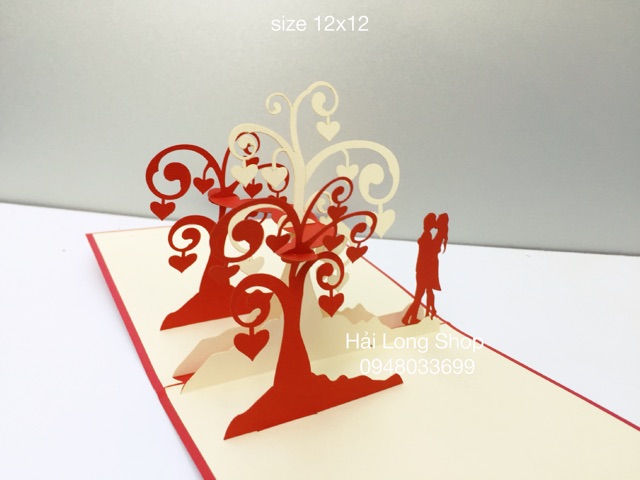 Cặp Đôi 7 ( cây trái tim )- Love - Thiệp 3D | BigBuy360 - bigbuy360.vn