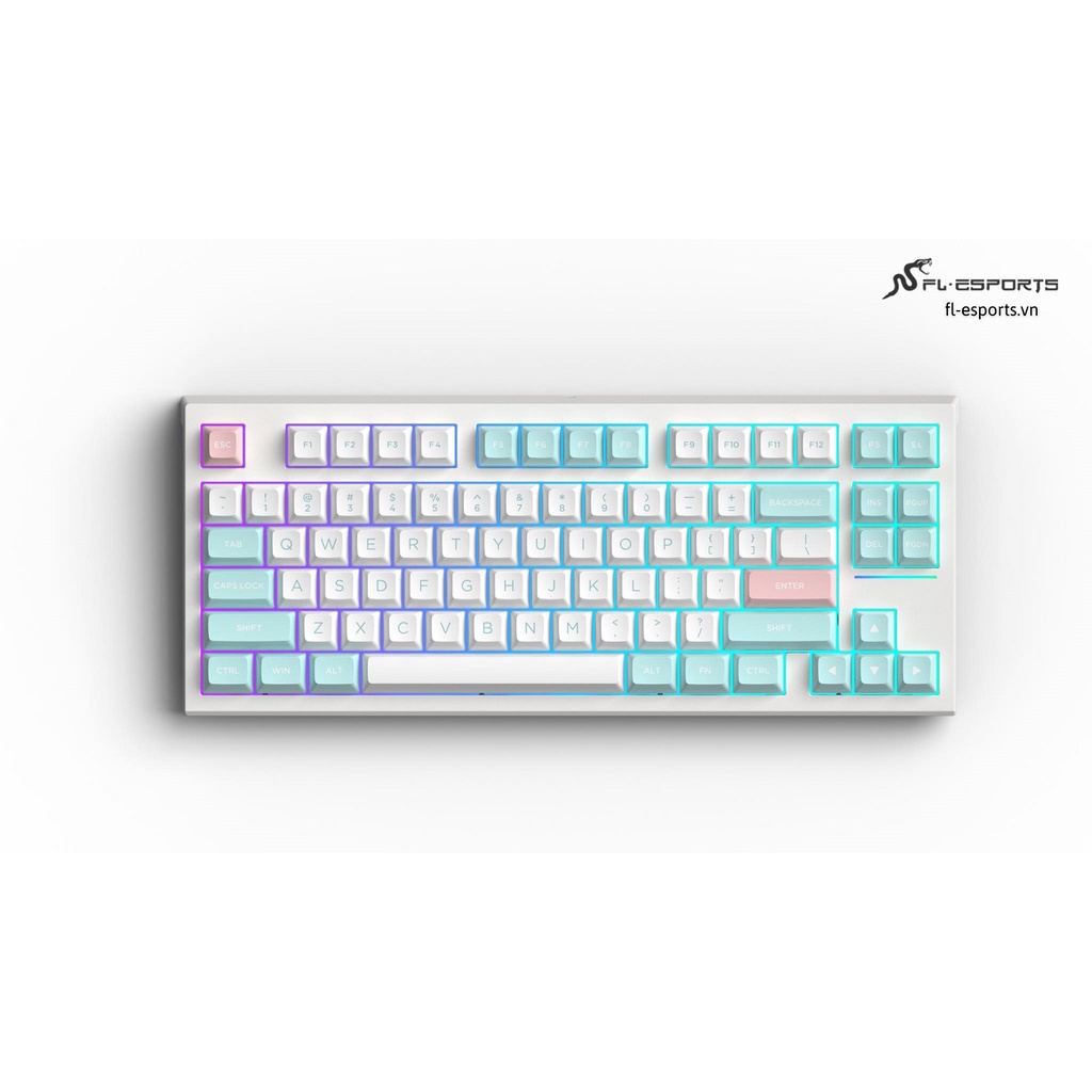 Bàn phím cơ FL-Esports FL750 Marshmallow 3 Mode  / Gasket Mount - Hàng chính hãng