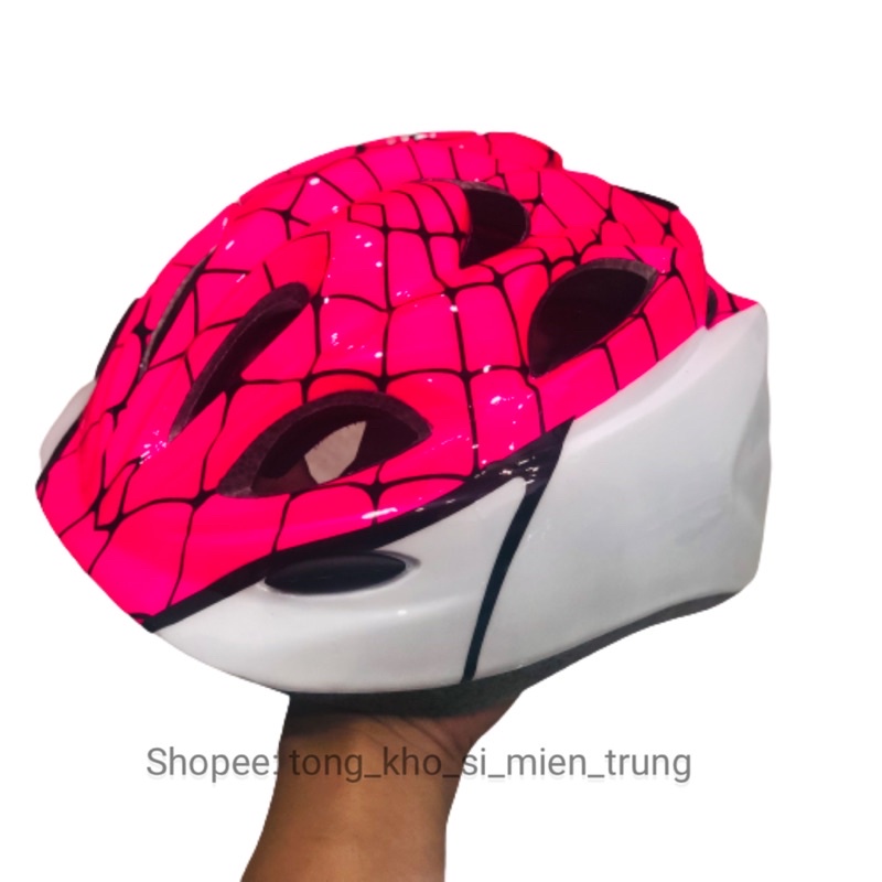 Mũ nón bảo hiểm xe đạp thể thao trẻ em cho bé trai bé gái chính hãng cao cấp chất lượng siêu nhân người nhện công chúa