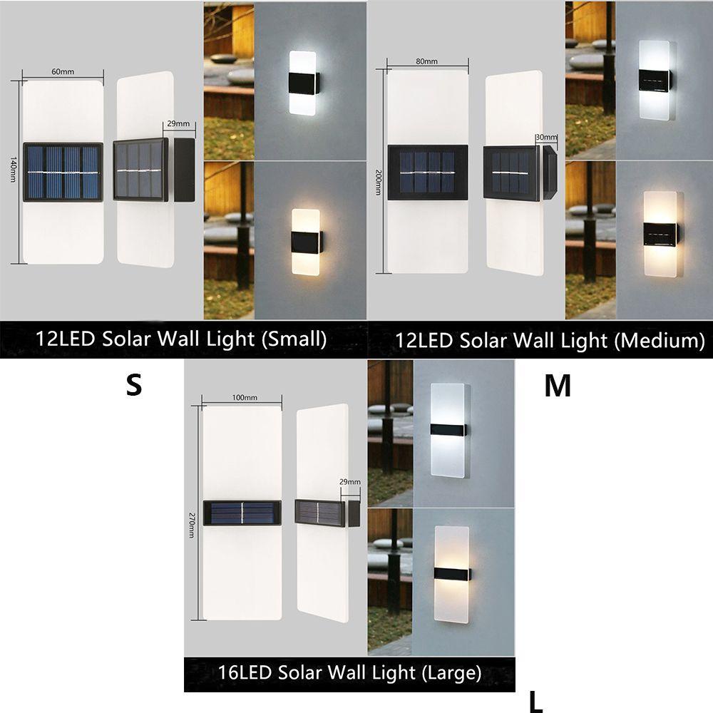 GOGOUP Set 2 Đèn Gắn Tường Trang Trí Sân Vườn Sử Dụng Năng Lượng Mặt Trời