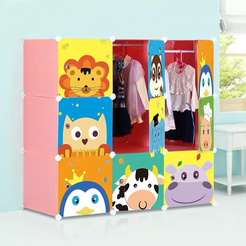 Tủ nhựa cho bé lắp ghép thông minh 9 ô vuông - tủ quần áo lắp ráp đa năng sâu 37cm
