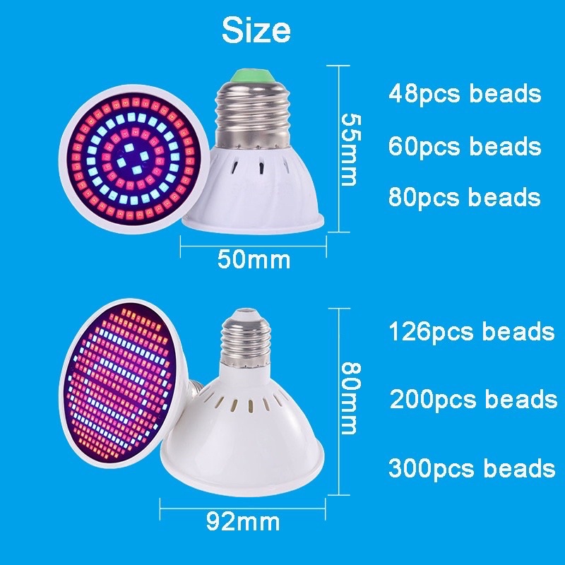 Bóng Đèn Led Chiếu Sáng Trồng Cây E27 E14 220V