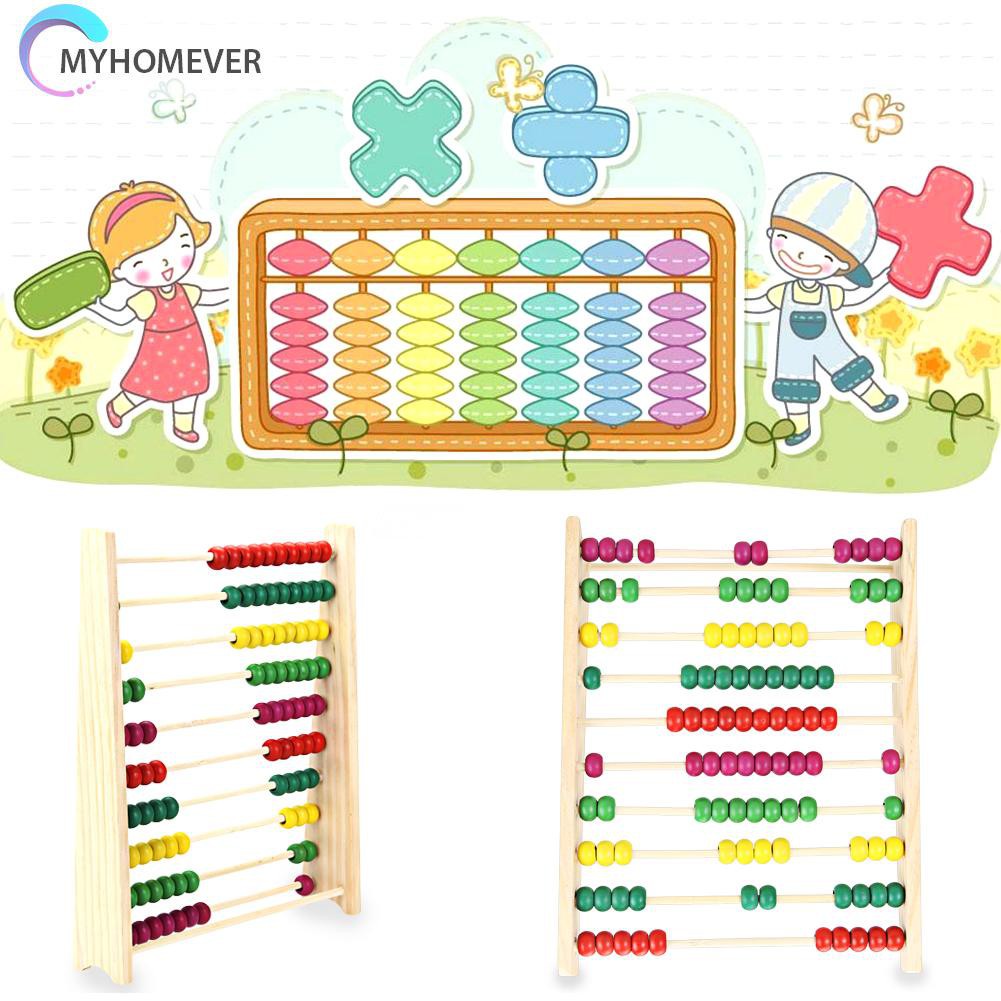 Pop It Fidget Đồ chơi Wooden Abacus Children Counting Number Maths LearningĐồ chơi(Bead Color Random)