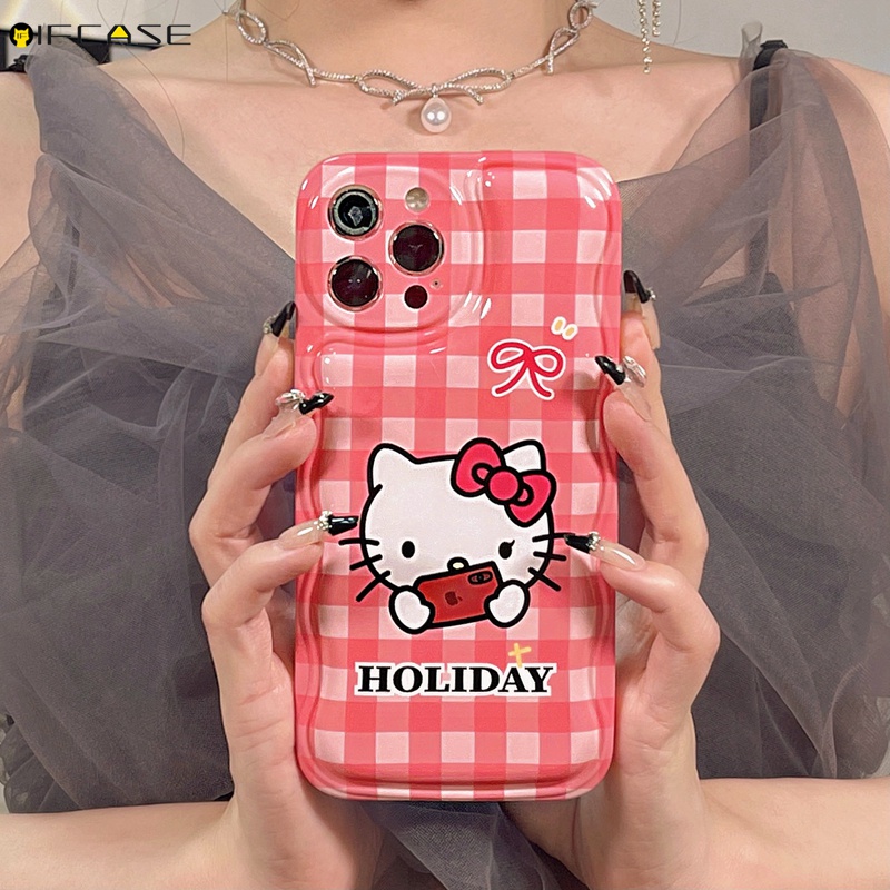 Ốp Điện Thoại In Hình Mèo Hello Kitty Thắt Nơ Cho iPhone 13 12 12 11 Pro Max XS Max XR X