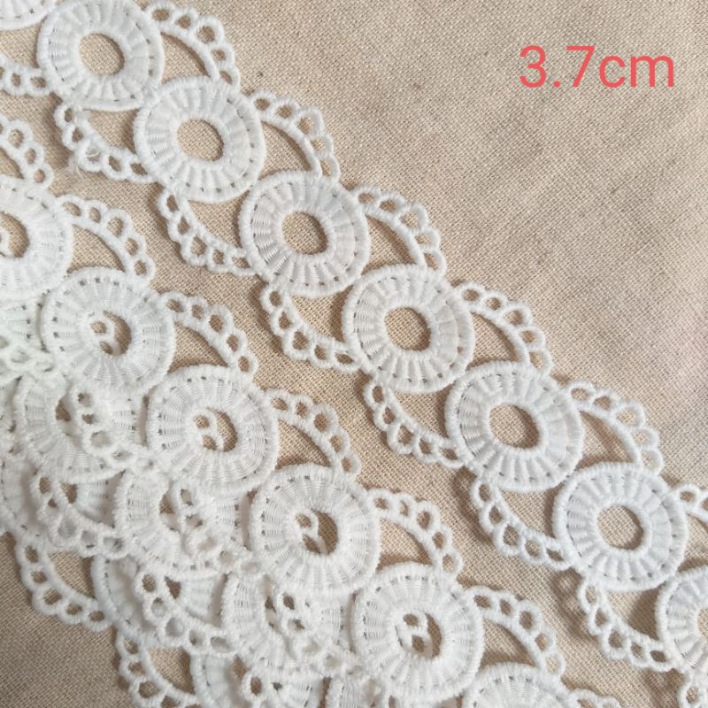 Ren chỉ cotton , màu trắng tinh , size 2.5cm_3.7cm.(2m/12k)