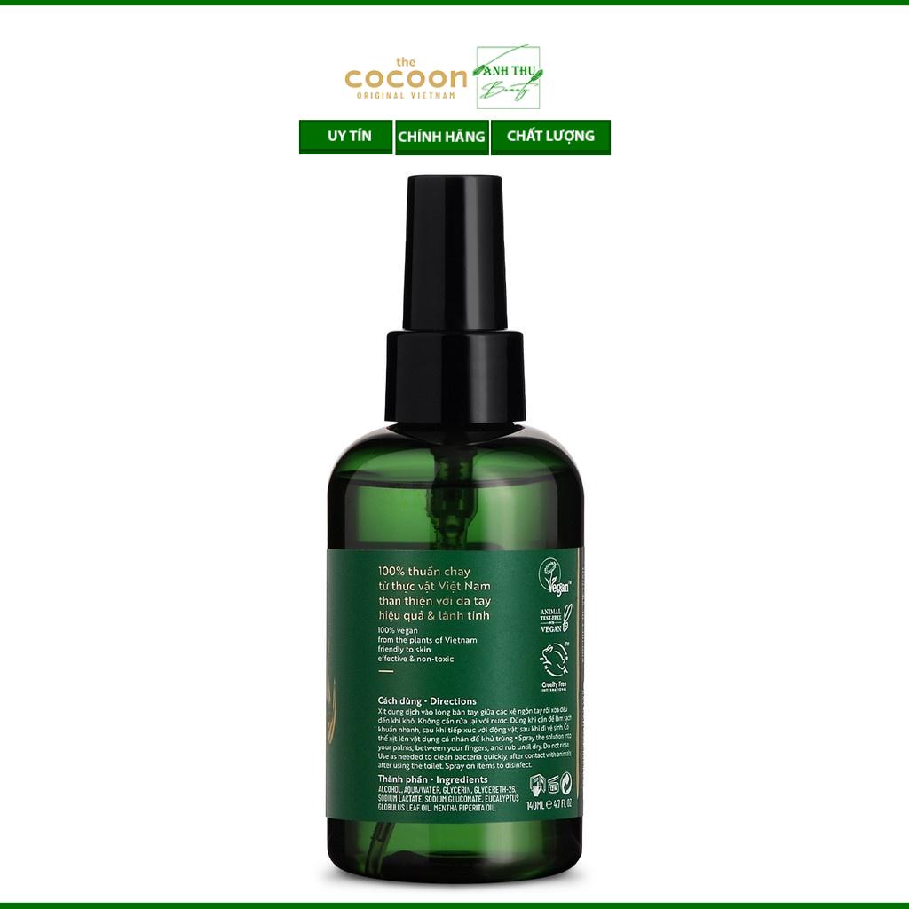 Nước xịt rửa tay khô khuynh diệp & bạc hà Cocoon sạch khuẩn không gây khô da dung tích 140ml