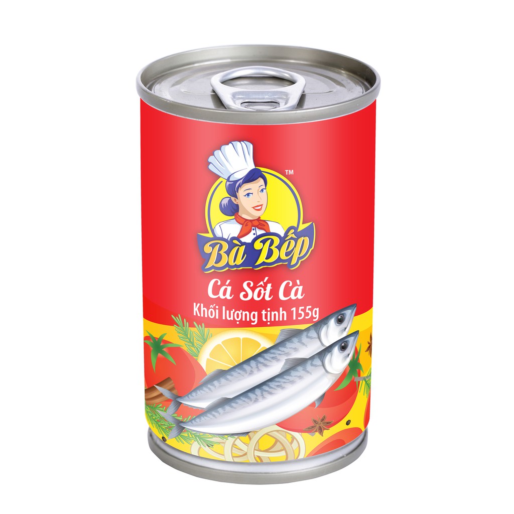 5 HỘP Cá hộp sốt cà Bà Bếp 155 gram