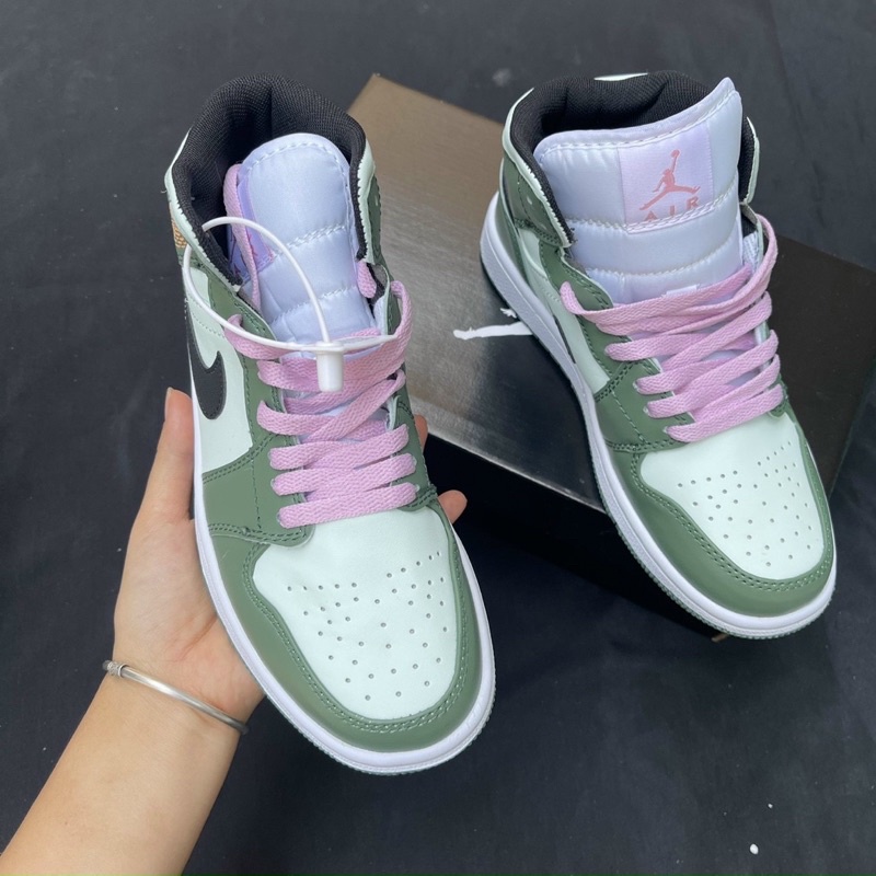 Giầy Jordan 1 đen xanh lá cao cổ hàng cao cấp