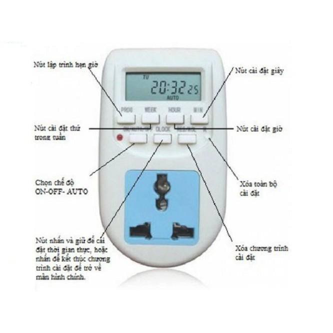 Combo 1 Ổ Cắm Hẹn Giờ Điện Tử Al-06 & 1 Đui Đèn Cảm Ứng Hồng Ngoại