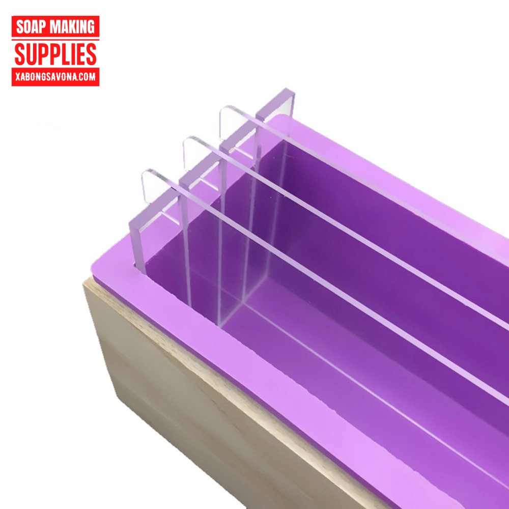 Khuôn Gỗ Làm Xà Phòng Hình Chữ Nhật Bao Gồm Khuôn Silicon 1.2KG - Silicone Loaf and PVC box rectangle SavonA