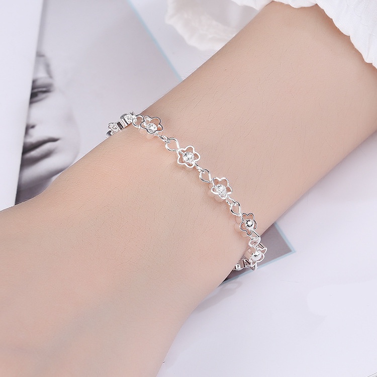 Lắc tay nữ hình hoa nhỏ xinh, bạc S925 - LT119