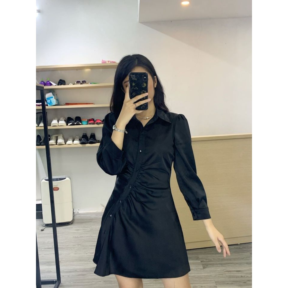 Váy Sơ Mi Lụa xoắn eo kèm quần SM01 | BigBuy360 - bigbuy360.vn