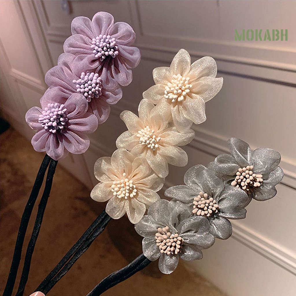 Kẹp Tóc Chiffon Hình Hoa Đơn Giản Thanh Lịch Dễ Phối Đồ