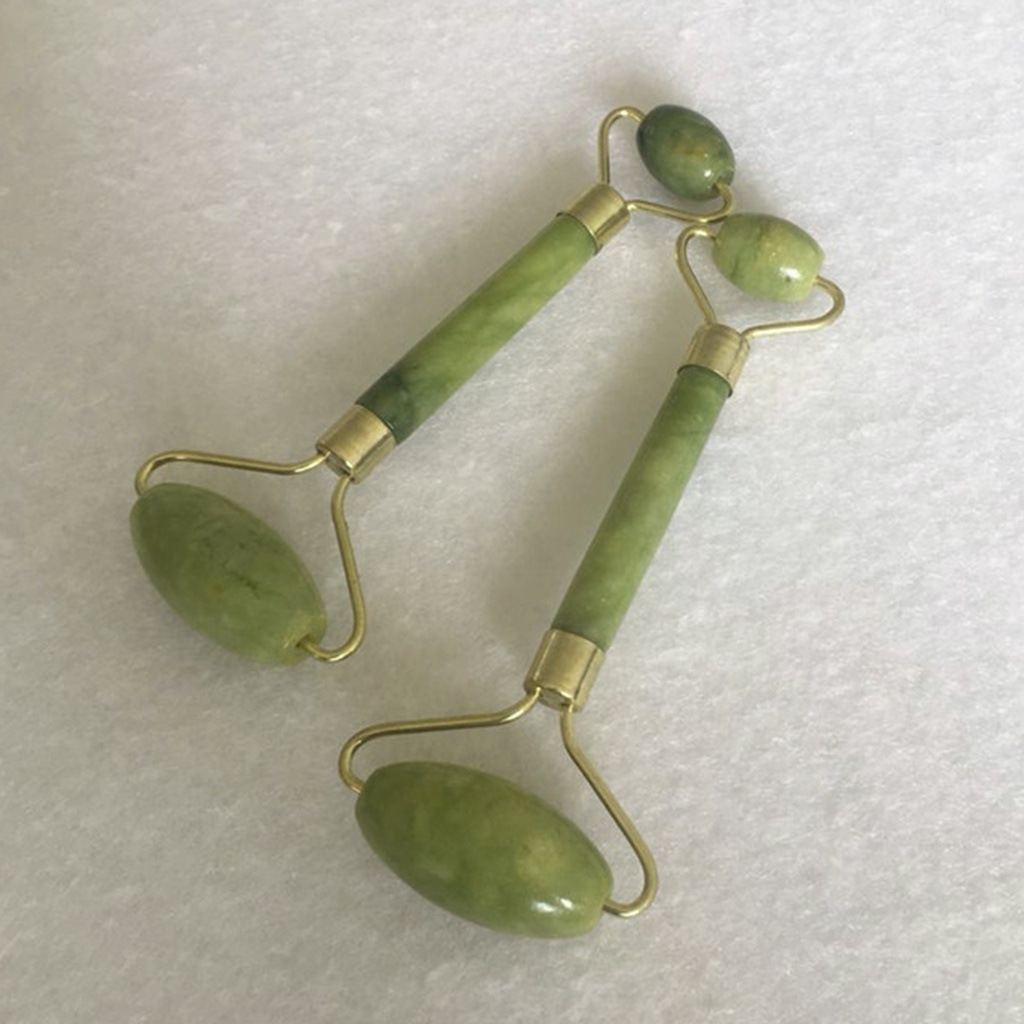 [Hàng mới về] Dụng cụ lăn mát xa thiết kế hai đầu bằng ngọc bích giả giúp nâng cơ mặt và làm thon gọn mặt