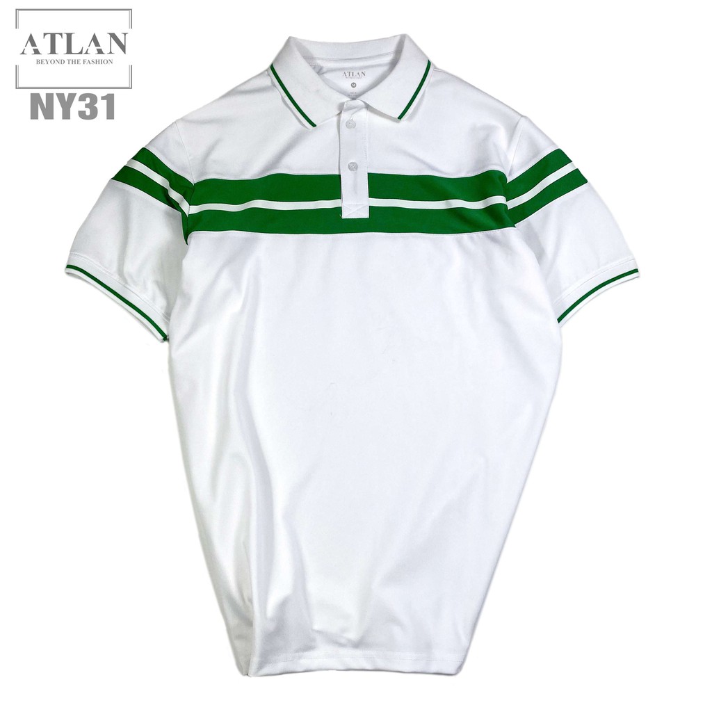 Áo Nam Cổ Bẻ 💖 𝘍𝘳𝘦𝘦𝘴𝘩𝘪𝘱 💖 Áo Polo Cộc Tay Trắng Sọc Xanh Biển Nhạt - NY31