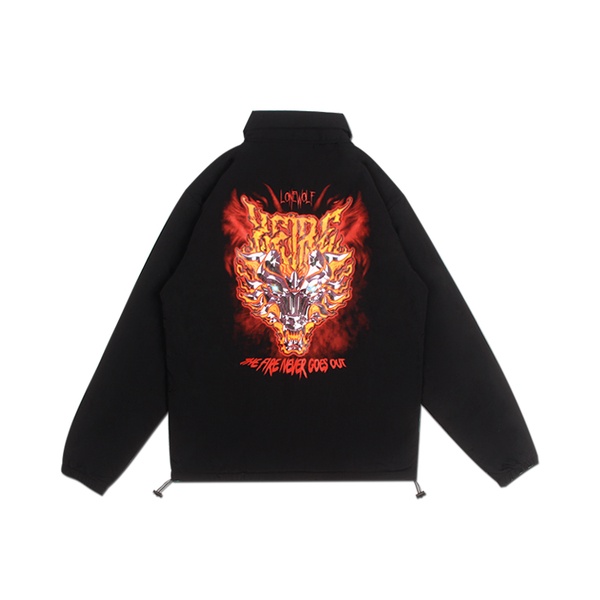 Áo Khoác Gió Nam Nữ Dù Trượt Nước Màu Đen Có Túi Trong Oversized LoneWolf -  Local Brand By XFIRE JACK-LONEWOLFDU-D322