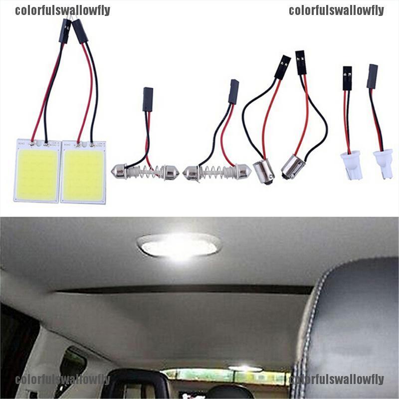 Colorfulswallowfly HID White 24COB LED Panel Light For Car Interior Door Trunk Map Dome Light CSF