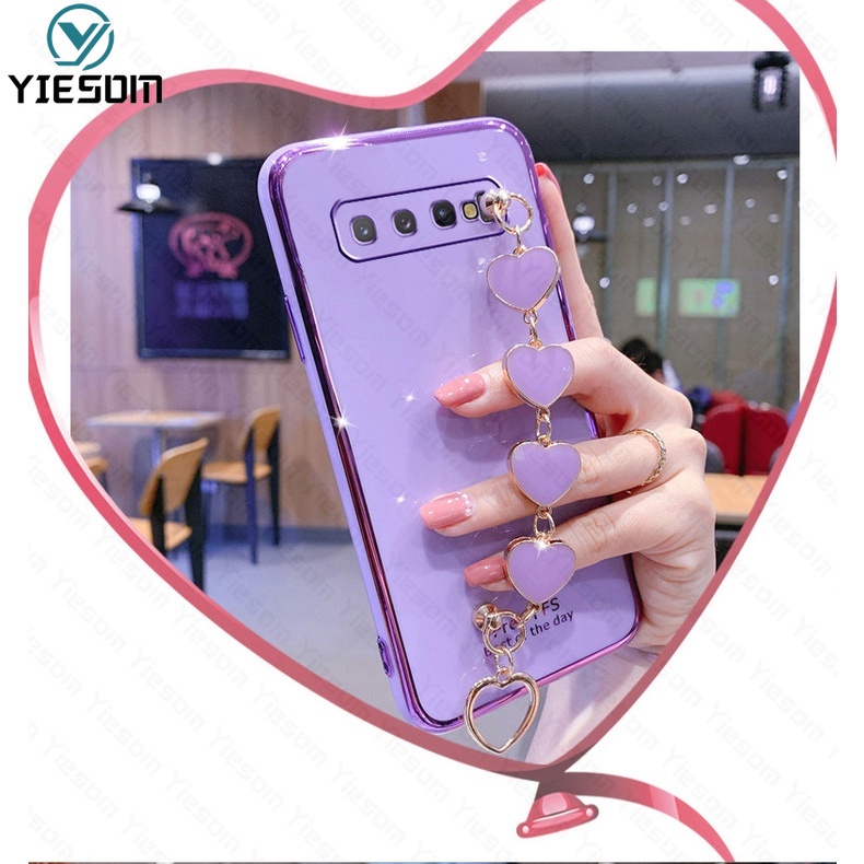 Ốp Điện Thoại Silicon Kèm Dây Đeo Sang Trọng Cho Samsung Galaxy S10 S9 Plus S10 Lite S9 S10 +