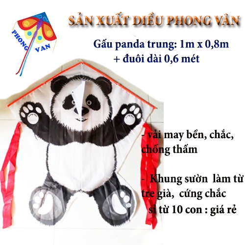 Diều Gấu Panda Trung,Diều hình thú cao cấp , trò chơi ngoài trời cho trẻ em nhiều sáng tạo, ba mẹ giao lưu cùng con cái