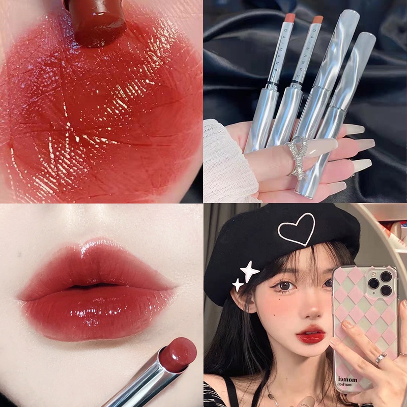 [Hàng mới về] Son môi dưỡng ẩm lâu trôi không dính thiết kế vỏ màu bạc độc đáo | BigBuy360 - bigbuy360.vn