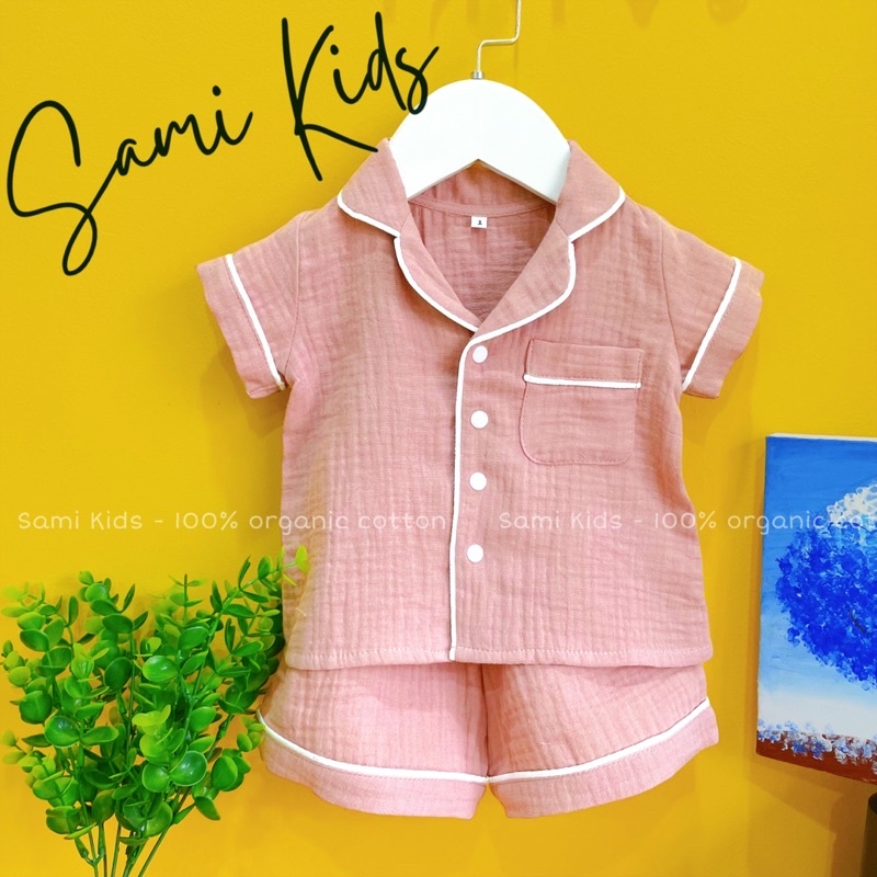 pijama cho bé chất liệu xô Muslin