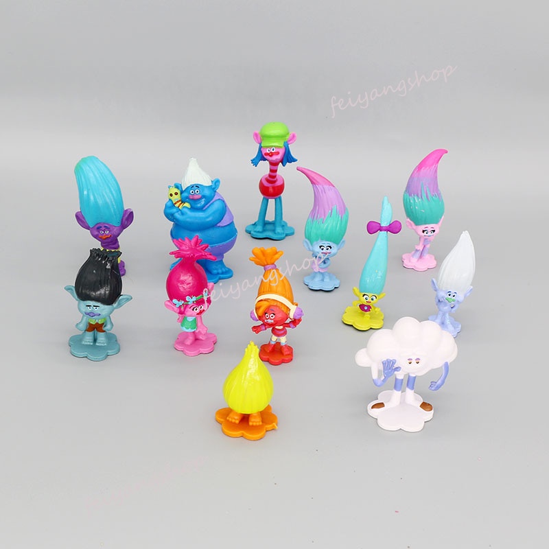 Set 6 / 12 Mô Hình Nhân Vật Phim Hoạt Hình Trolls Bằng PVC