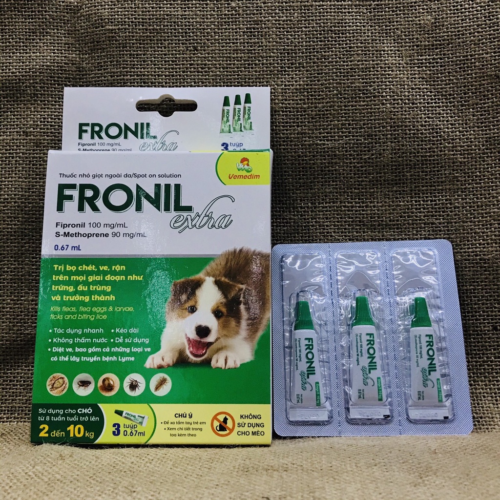 Fronil Extra -Sản Phẩm Mới Cao Cấp Loại Bỏ Ve Rận Bọ Chét Chó 2-10Kg