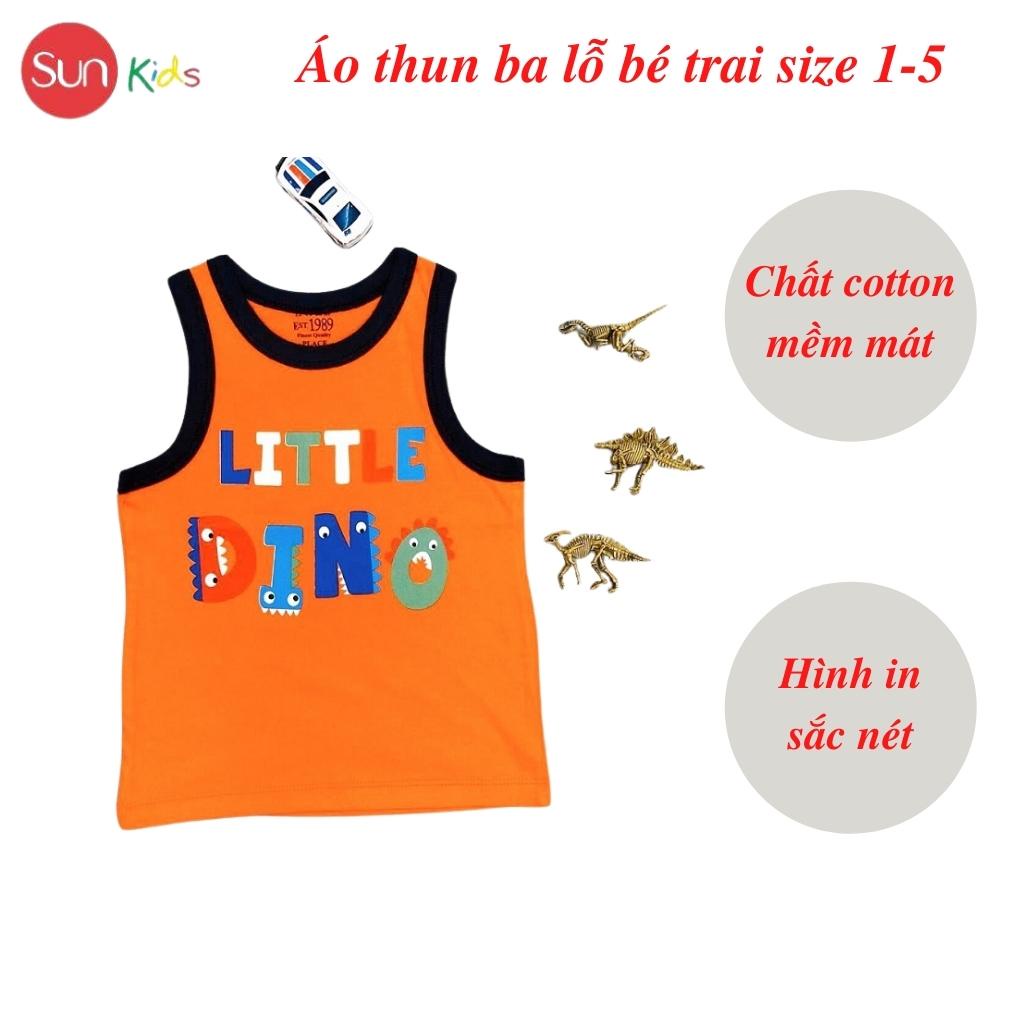 Áo thun ba lỗ bé trai, size nhí 1-5, hàng made in vn, chất cotton xuất dư đẹp, hình in siêu đáng yêu - SUNKIDS