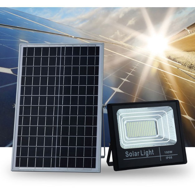 Đèn led pha năng lượng mặt trời 100w/60w đèn năng lượng mặt trời chính hãng - chống nước IP67 nhôm đúc - bảo hành 2 năm