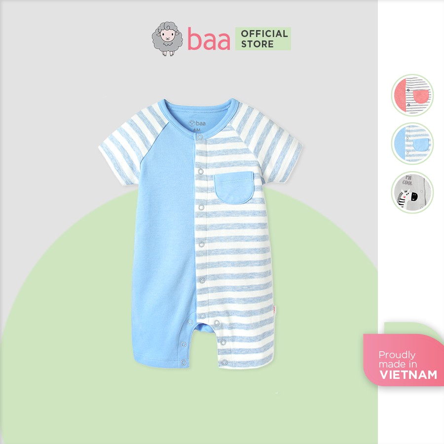 Bộ quần áo sơ sinh Romper BAA BABY ngắn tay cho bé trai và bé gái - BN-RP08N