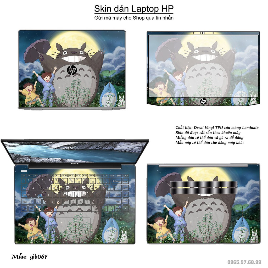 Skin dán Laptop HP in hình Ghibli _nhiều mẫu 10 (inbox mã máy cho Shop)
