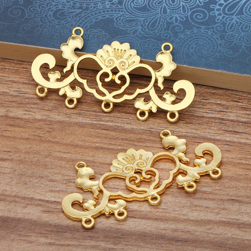 Phiến đúc dài họa tiết 28*58mm nguyên liệu làm trâm làm trang sức cổ trang cosplay cổ phục có màu KC