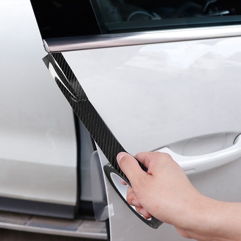 Miếng Dán Nhám Bằng Sợi Carbon Chống Trầy Chống Nước Bảo Vệ Cho Cửa Xe Hơi DIY