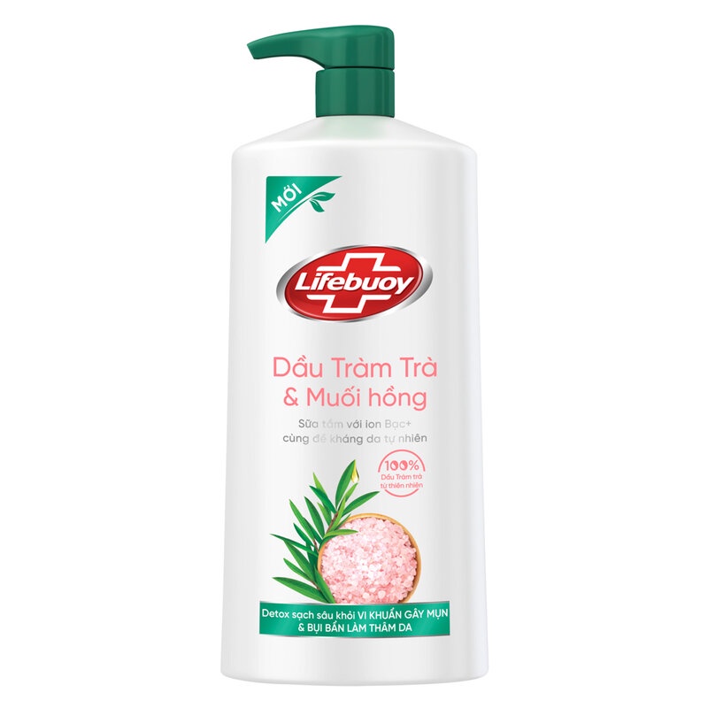 Sữa Tắm Lifebuoy Detox Dầu Tràm Trà &amp; Muối Hồng 850g