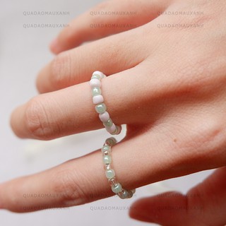 Nhẫn hạt cườm hai màu phong cách vintage #happy