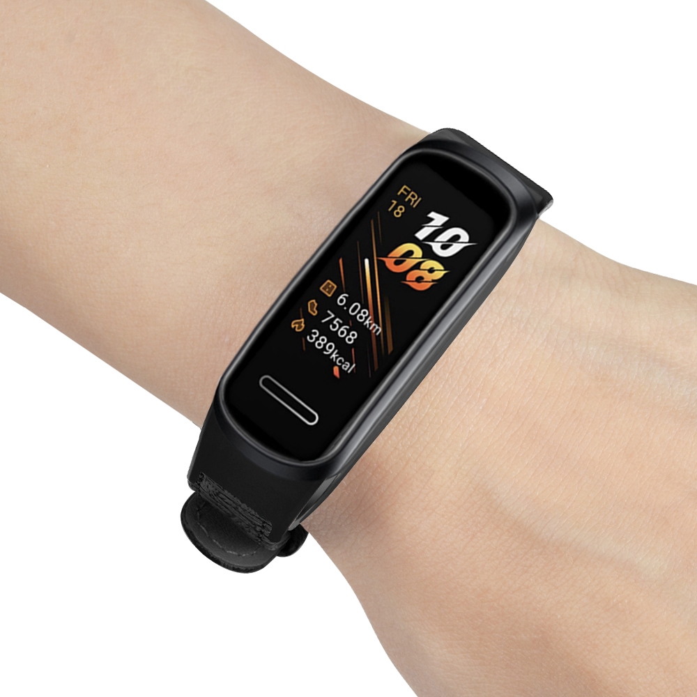 Weave Genuine Leather Watchband Wrist Strap Replacement for Huawei Honor Band 5i/4