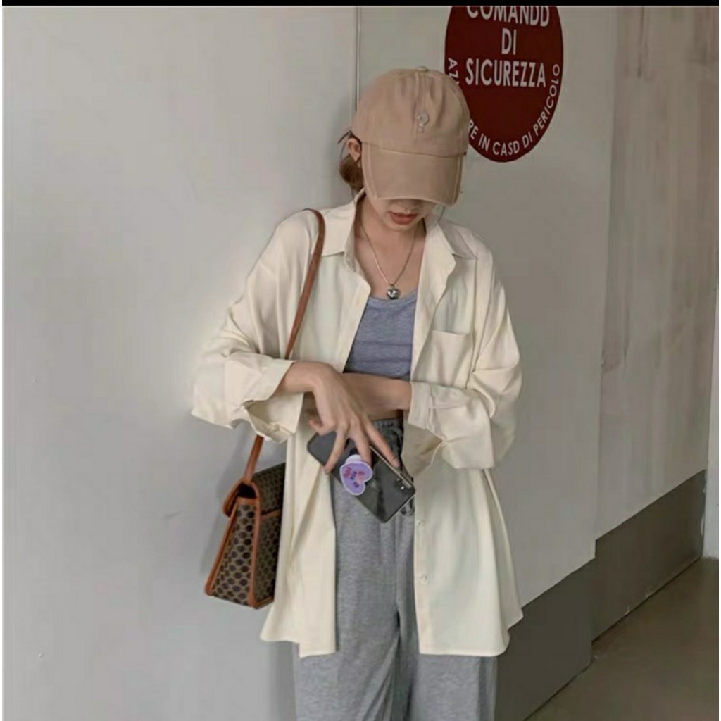 Áo Sơ Mi Lụa Trượt Ulzang Bảng Màu Hot | BigBuy360 - bigbuy360.vn