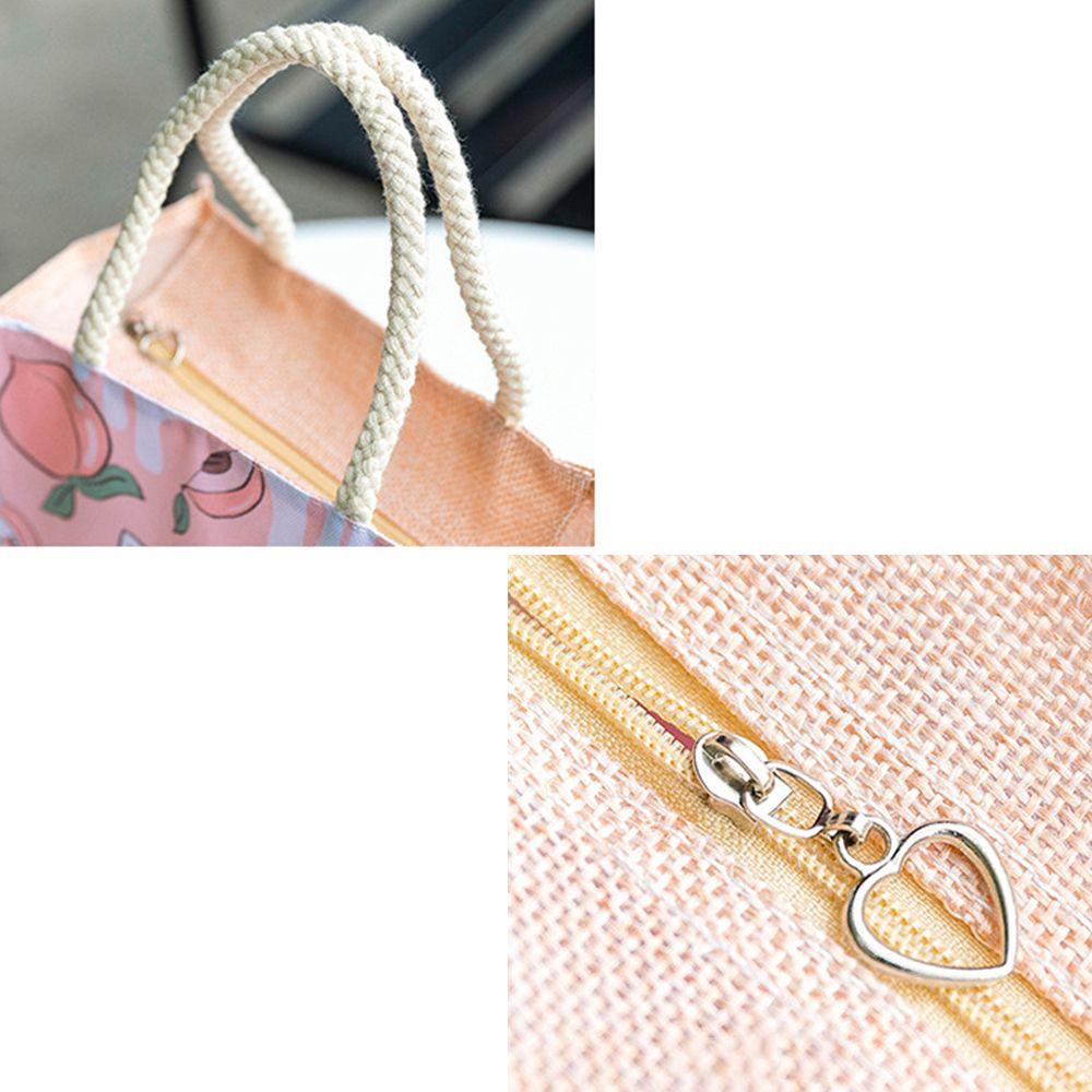 Túi Xách Tote Vải Oxford Có Dây Kéo In Họa Tiết