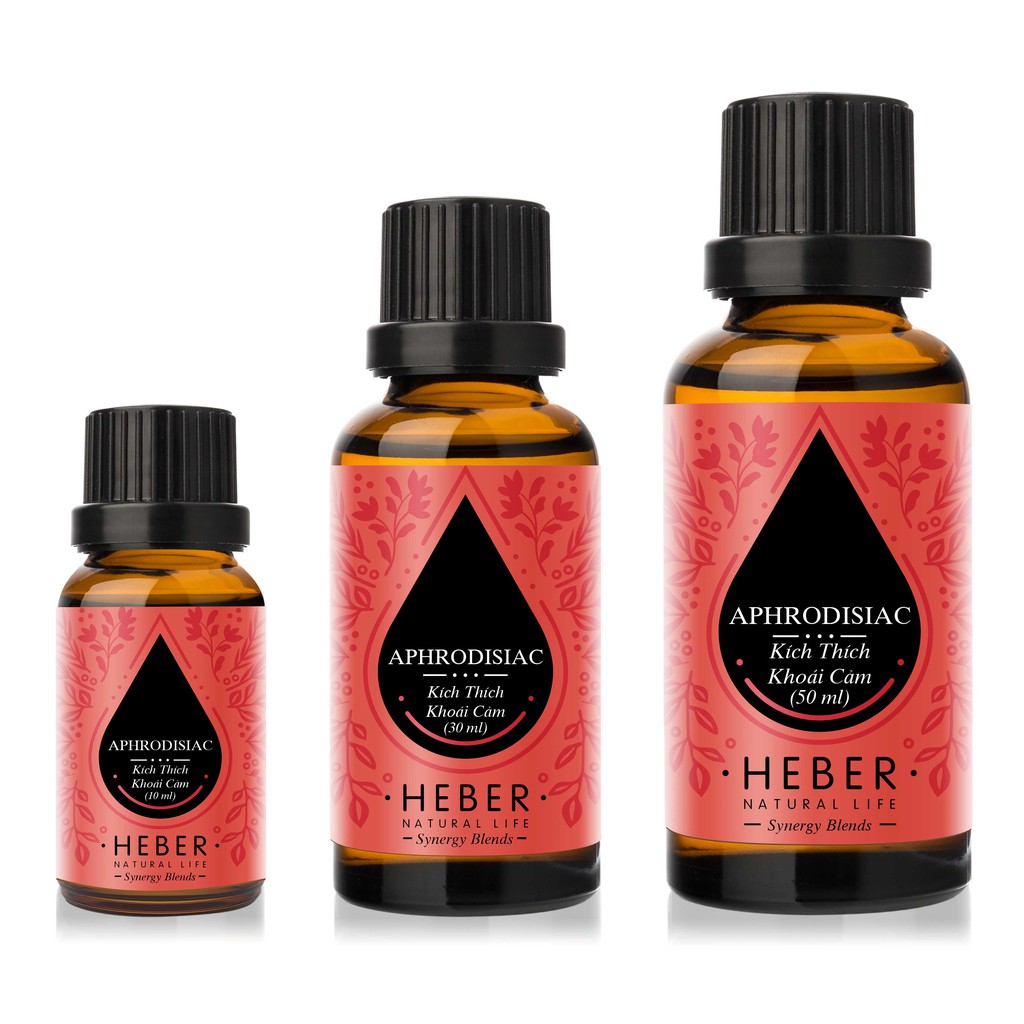 Tinh Dầu Kích Thích Khoái Cảm Heber- Aphrodisiac Blend, Cao Cấp Nhập Khẩu, Thiên Nhiên Nguyên Chất, Chai 10ml/30ml/50ml