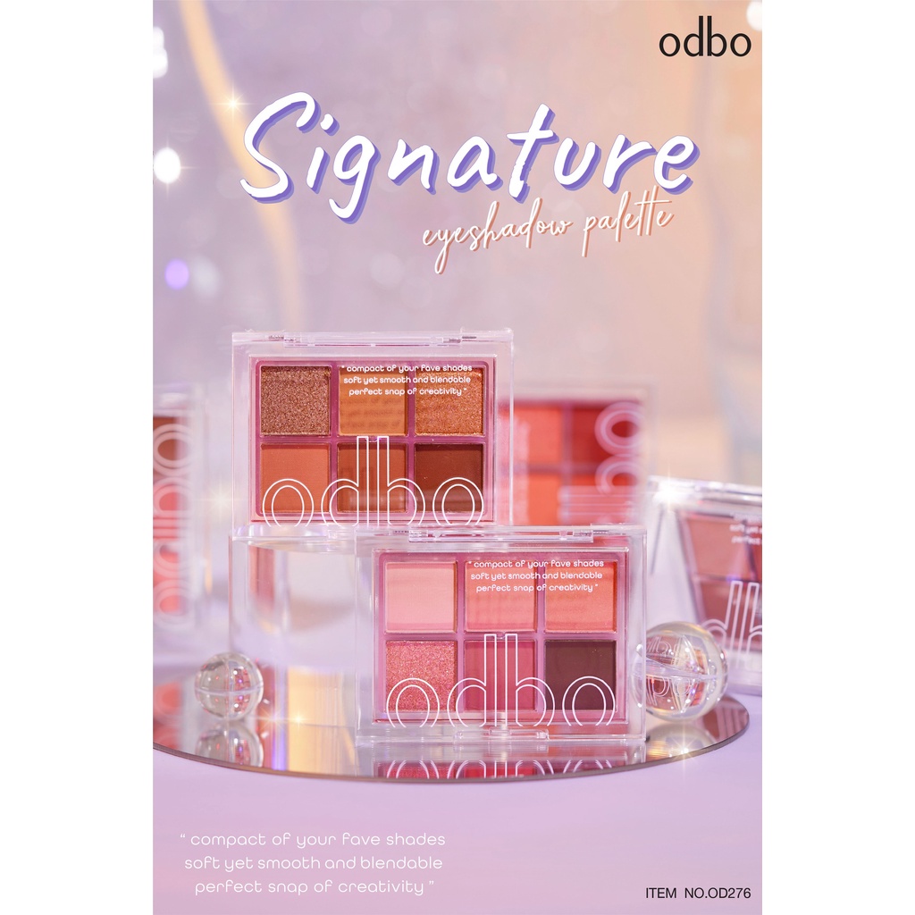 Bảng Phấn Mắt Odbo Tone Nâu Tây OD276 odbo Signature Eyeshadow Palette 4.8g Bảng Màu Mắt Tông Nâu Trà Sữa