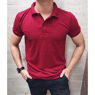 Áo Phông POLLO Màu Đỏ Đô Cổ Bẻ, Chất Vải Thun Cá Sấu Sang Trọng Lịch Sự