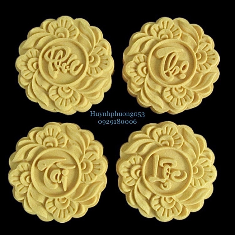 ❤️2022❤️ Khuôn trung thu lò xo 180g , Phúc tài lộc thọ ( 4 mặt 1 nhấn)