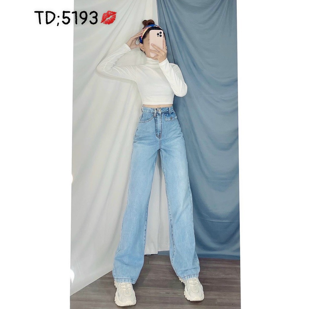 [ FREESHIP, ĐỦ MÀU ] QUẦN JEAN ỐNG RỘNG NỮ TÚI NẮP LƯNG CAO LAI CUỐN NITIQC MÀU XANH NHẠT, ĐẬM RÂU MÈO HOT THỜI TRANG