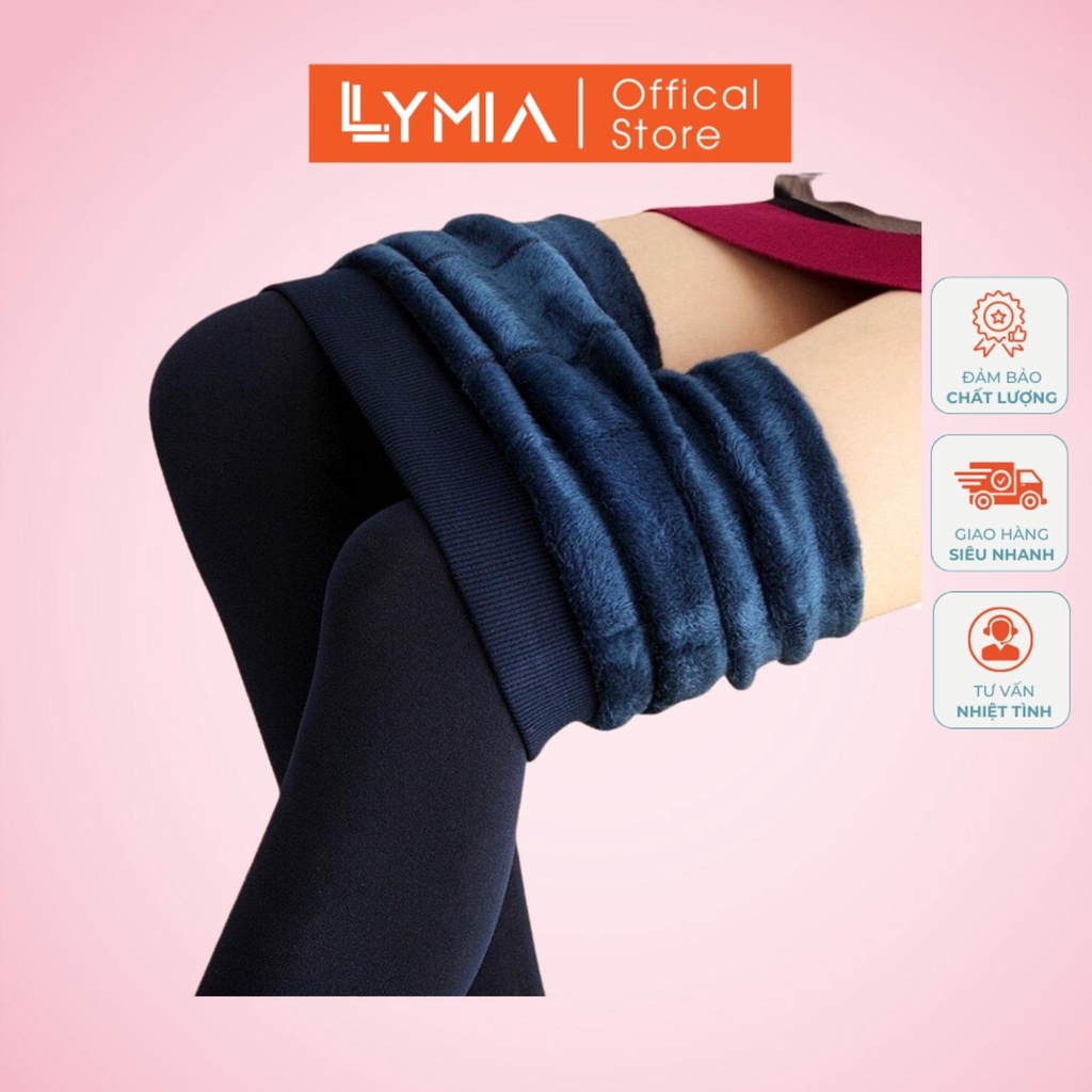 Quần tất nữ lót lông LYMIA màu đen giữ nhiệt màu đông QT03