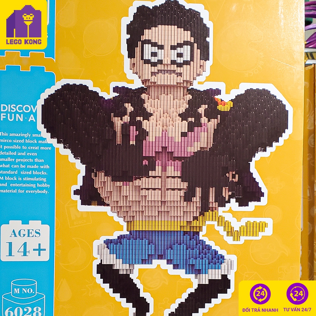Đồ chơi xếp hình block Luffy One Piece gear 4 nano block monkey d luffy snake man vua hải tặc lắp ráp nhân vật anime